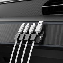 Cable Sự quản lý , Từ tính Cable Giá đỡ , Bàn làm việc Đa dụng Cord Người giữ , 5 Clip Đối với Tia chớp Cáp , USB C Cáp , Vi mô Cáp , Khác , Sticks Đến Gỗ , Đá hoa , Kim loại , Ly ( Đen ) - màu đen - Xem 2
