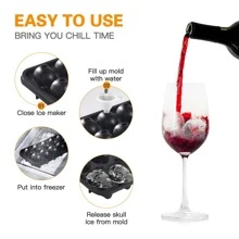 10 Hole Skull-shaped Ice Tray, Silicon Mold, Skull Design Cake Mold, Ice Cube Maker, Creative Diy Ice Making - Black - View 4