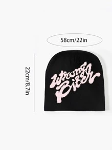 1pc Letter Patterned Knitted Beanie, Suitable For Both Men And Women, Daily Life Street - Multicolor - View 5