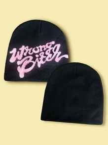 1pc Letter Patterned Knitted Beanie, Suitable For Both Men And Women, Daily Life Street - Multicolor - View 3