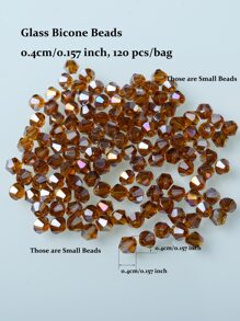 120pcs/pack 0.4mm Glass Cut Beads For Diy Jewelry Making - Coffee Brown - View 2