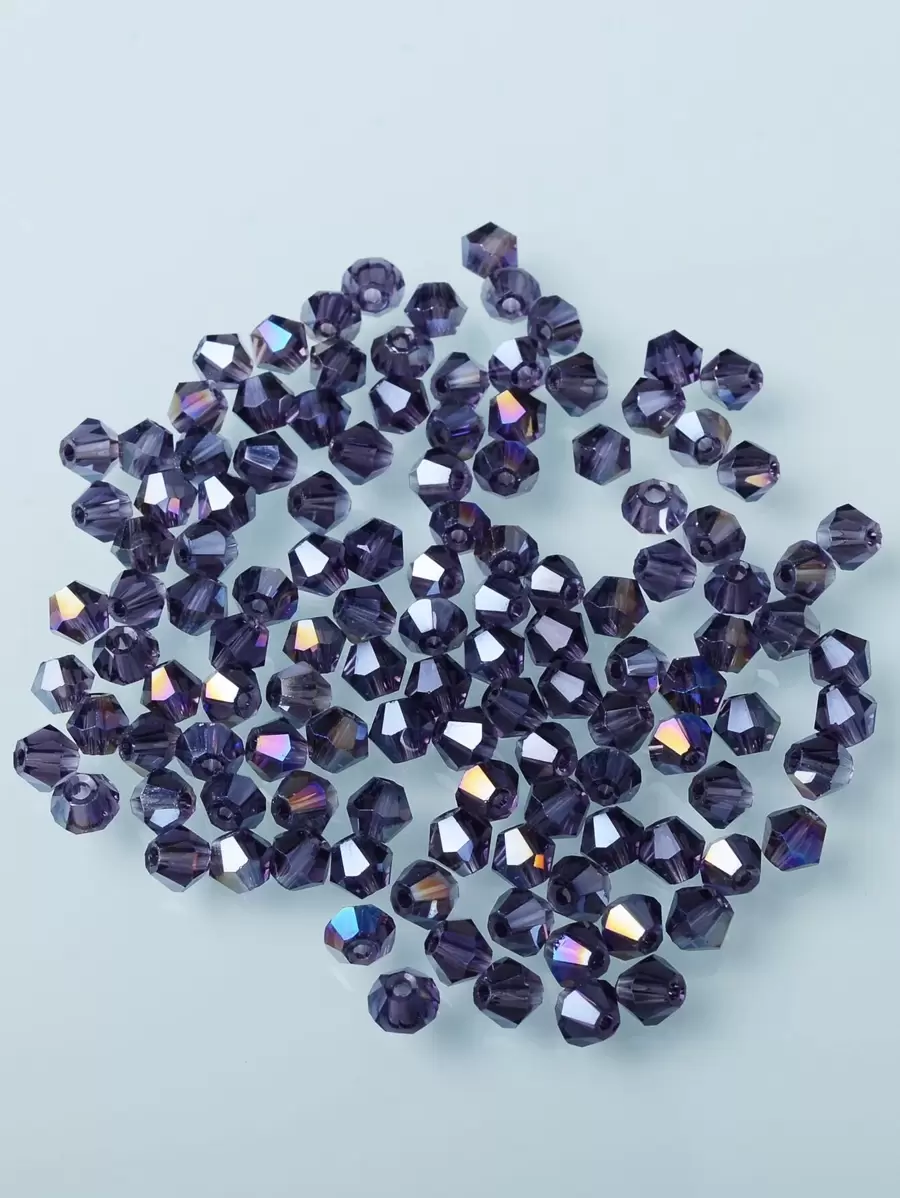 120pcs/pack 0.4mm Glass Faceted Beads For Diy Jewelry Making - Violet Purple - View 1