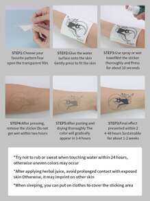 Etiqueta engomada del tatuaje temporal estilo minimalista dulce pequeño con tigre , impermeable , - Negro - Ver 3