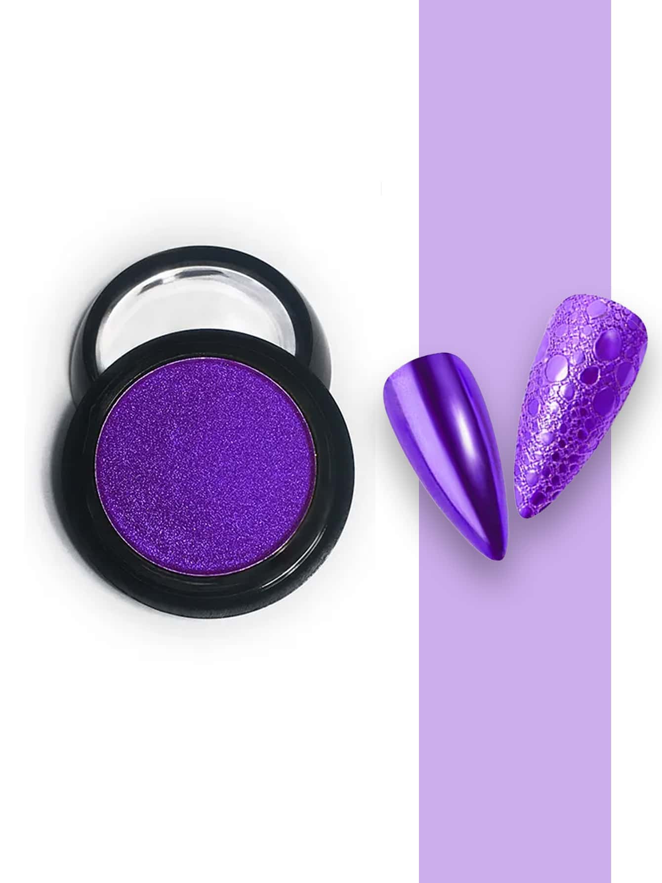 1 Pieza Polvo Efecto Espejo Para Uñas - Morado - Ver 1