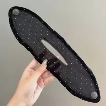 1入網紗蝴蝶結頭飾，用於慵懶束髮造型，神奇捲曲夾，翻轉髮箍，適用於女性頸髮淑女造型 - 黑色 - 查看 1