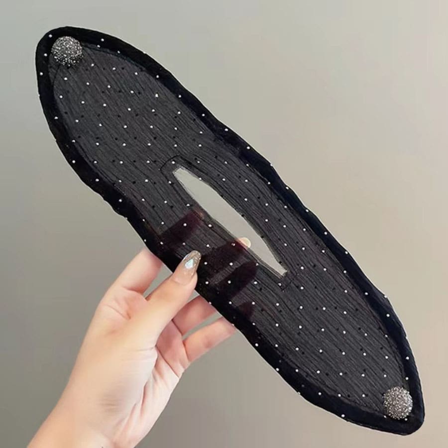 1入網紗蝴蝶結頭飾，用於慵懶束髮造型，神奇捲曲夾，翻轉髮箍，適用於女性頸髮淑女造型 - 黑色 - 查看 1