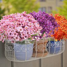 2 件裝人造花戶外抗紫外線假花不褪色人造植物花園門廊窗框裝飾 - 粉色 - 查看 8