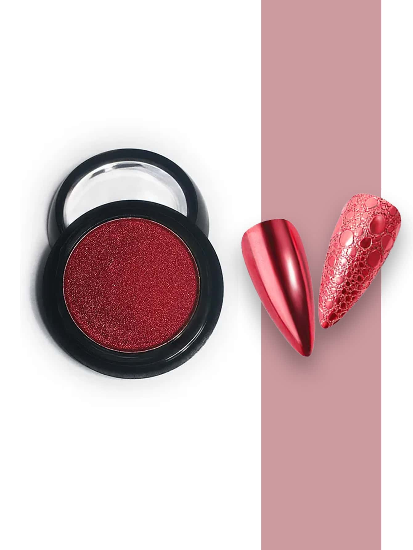 1 Pieza Polvo Efecto Espejo Para Uñas - Burdeos - Ver 1