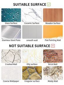 6 件砖纹墙贴，大理石印花防水 PVC 墙砖贴，适用于家居装饰，翻新贴纸，可撕墙板，墙纸，壁纸，春季装饰品让您的家焕然一新，拉玛装饰贴纸 - 白色 - 查看 10