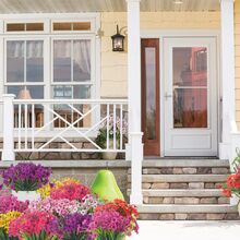 2 件裝人造花戶外抗紫外線假花不褪色人造植物花園門廊窗框裝飾 - 粉色 - 查看 7