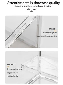 1pc Large Size Acrylic Perfume Display Box With Dust-proof And High Capacity For Dresser, Desktop Storage Organizer - White - View 10