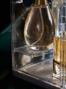 1pc Large Size Acrylic Perfume Display Box With Dust-proof And High Capacity For Dresser, Desktop Storage Organizer - White - View 8