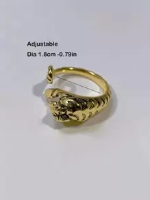 Anillo Vintage con personalidad para hombre, anillo creativo con cabeza de tigre, boca abierta, anillo con volante de tigre