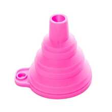 1pc Pink Small Foldable Mini Household Plastic Funnel For Pouring Oil With Silicone Funnel Camping - Pink - View 2