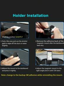 Giá đỡ điện thoại ô tô từ tính - Bạc - Xem 8