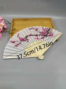 1入組便攜折疊扇帶梅花圖案 - 彩色 - 查看 5