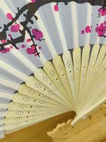 1入組便攜折疊扇帶梅花圖案 - 彩色 - 查看 2