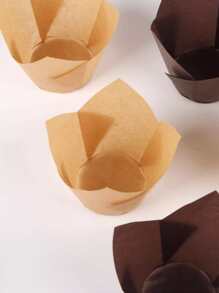 50pcs/set Paper Cake Cup, Modern Solid Cupcake Paper Cup For Kitchen - White - View 9