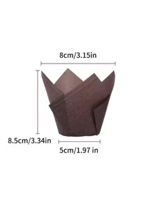 50pcs/Set Paper Cake Cup, Modern Solid Cupcake Paper Cup For Kitchen Back To School - Khaki - View 11