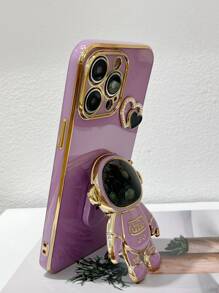 Phone Case With Astronaut Design Phone Holder - Purple - View 1