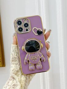 Phone Case With Astronaut Design Phone Holder - Purple - View 5