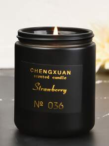 1pc Black Jar Packaged Aromatherapy Candle, Scented Minimalist Home Decoration Candle