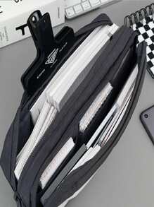 吸尘器男孩铅笔盒，黑色磨砂透明文具袋，双层大容量文具盒，文具收纳袋，学生学校用品，返校，学校用品