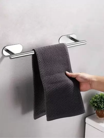 Stainless Steel Towel Bar, Towel Rack, Cleaning Cloth Holder, Bathroom Towel Holder Without Drilling Holes Bathroom Accessories Bathroom Tools