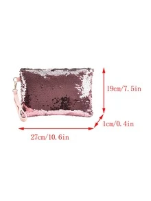 Women's Sequin Decorated Fashion Clutch Bag Suitable For Party - Pink - View 7