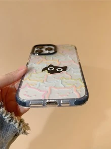 Apple Blackcat Animal Kitten Cartoon Cat Clear Phone Case Compatible With IPhone 15/15Pro/15Plus/15Promax Waterproof Shockproof Anti-Fall Scratch Resistant - Clear - View 4