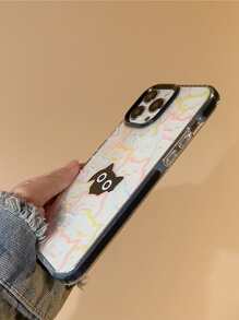Apple Blackcat Animal Kitten Cartoon Cat Clear Phone Case Compatible With IPhone 15/15Pro/15Plus/15Promax Waterproof Shockproof Anti-Fall Scratch Resistant - Clear - View 5