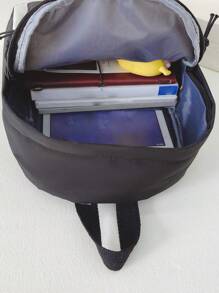 1 件兒童可愛雷射百搭單肩包,休閒旅行輕便雷射單肩包,帶可愛兔耳朵,幼兒女孩幼兒園書包,漸變色 - 黑色 - 查看 6