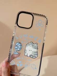 Cartoon Cat Clear Phone Case Compatible With iPhone15/15Plus/15Pro/15Promax - Clear - View 3