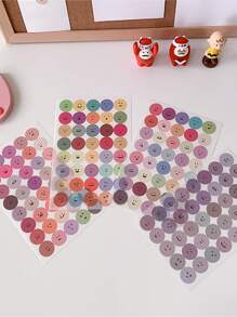 6pcs Round Smiling Face Stickers For Sealing Notebooks, Planners, Stationery, Cups, Phones Back To School