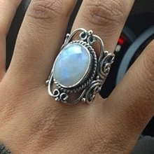 1 pieza Anillo de aleación color plata estilo vintage de mujeres