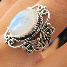 1 pieza Anillo de aleación color plata estilo vintage de mujeres