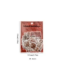 Infeel.Me 紙貼紙包，愛在彼岸系列，復古物品設計手機殼和記事本，40入組 - 彩色 - 查看 2