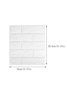1 PE Tường Ốp Miếng Dán Màu Trắng Hiện Đại Chống Va Chạm Tự Dính 3D Bóc Và Dán Backsplash Ngói Cho Gia Đình - trắng - Xem 2