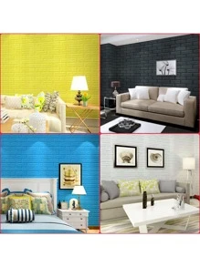 1 PE Tường Ốp Miếng Dán Màu Trắng Hiện Đại Chống Va Chạm Tự Dính 3D Bóc Và Dán Backsplash Ngói Cho Gia Đình - trắng - Xem 5