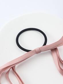 2pcs Simple Colorful Bowknot Designed Elastic Hair Ties For Ponytail - Multicolor - View 4