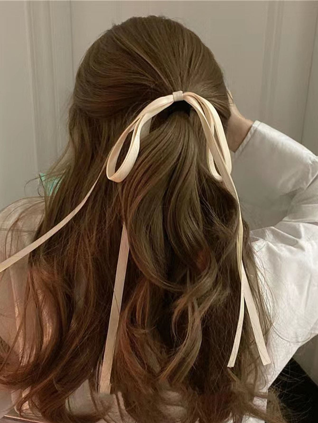 2pcs Simple Colorful Bowknot Designed Elastic Hair Ties For Ponytail - Multicolor - View 1