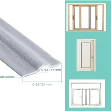 1pc 6m Weather Stripping Seal Strip For Sliding Windows, Upvc Windows, Aluminum Windows And Doors Windproof Sealing Strip - Grey - View 4