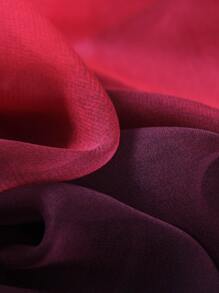 1pc Women Rainbow Gradient Color Chiffon Scarf, Shawl, Long Scarf Accessories Women - Red - View 2