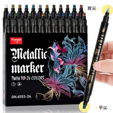 36支/套雙尖金屬記號筆，帶軟平頭，防水，適合繪畫、書法、DIY、剪貼簿 - 軍綠色 - 查看 8