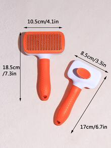 1入組自清潔一鍵式脫毛梳 - 橘色 - 查看 3