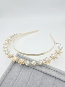 3D双层水晶发带，几何玻璃水钻头带，复古宫廷头饰发箍，发带