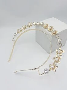 3D双层水晶发带，几何玻璃水钻头带，复古宫廷头饰发箍，发带