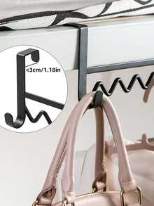 鐵床側無孔服裝架鉤 - 黑色 - 查看 2