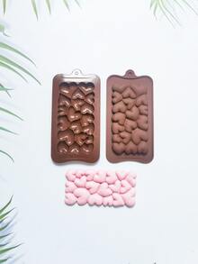 1入組矽膠心形巧克力糖果模具 - 咖啡棕 - 查看 3