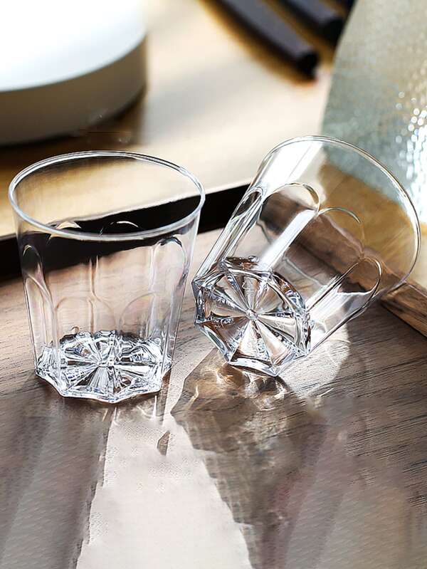 80 peças/20 peças/10 peças/10 peças Copos Plásticos Octagonais Transparentes, Reutilizáveis e Laváveis, Adequados para Restaurantes, Casas, Escritórios, Recepções